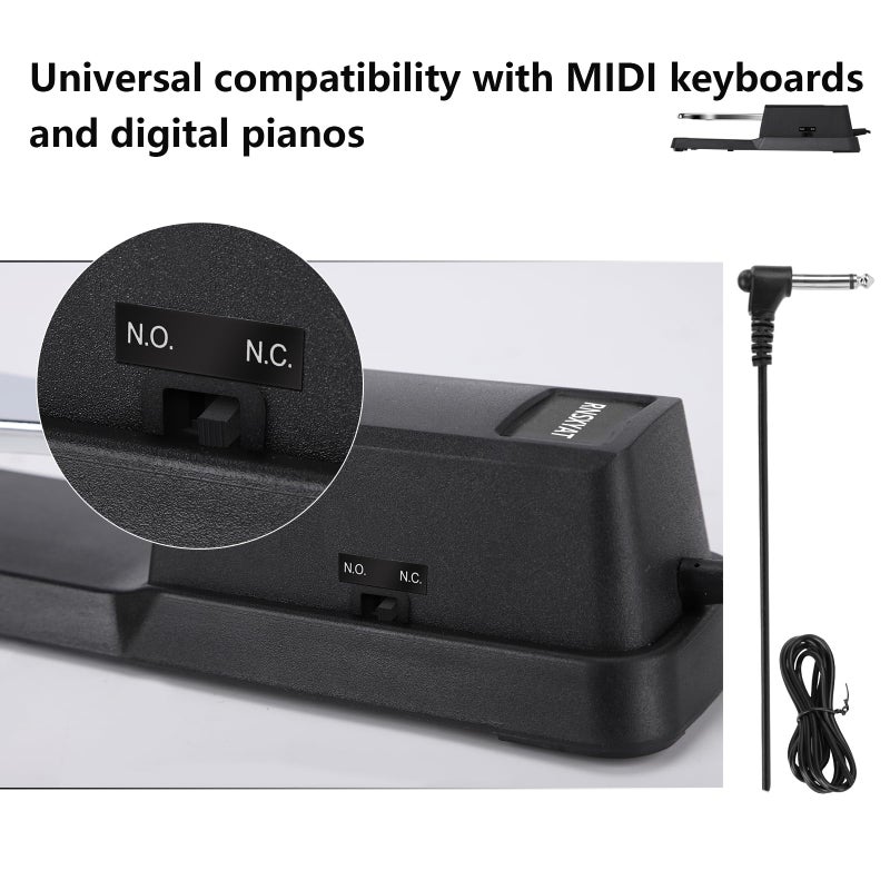 RNSXYAT Sustain Pedal  Sustain Pedal for Keyboard Universal  Premium Piano Pedal for Keyboard with Polarity Switch for MIDI Keyboards  Digital Pianos  Yamaha  Casio and More  1/4'' Input Plug by RNSXYAT - Image 5